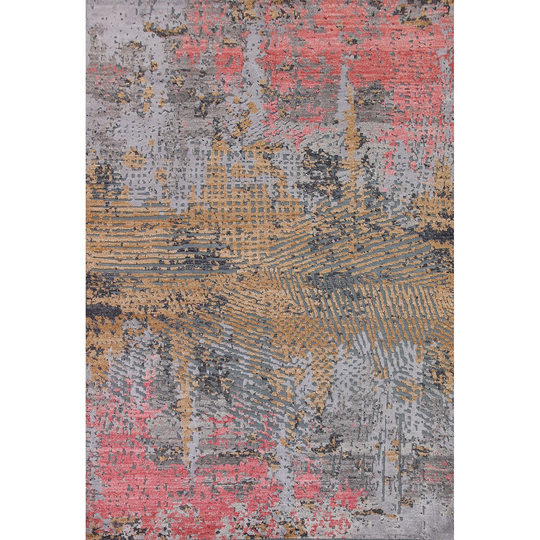 Multi-Color Abstract Oriental Area Rug Hand-knotted Wool Carpet - 8'1" x 10'0"