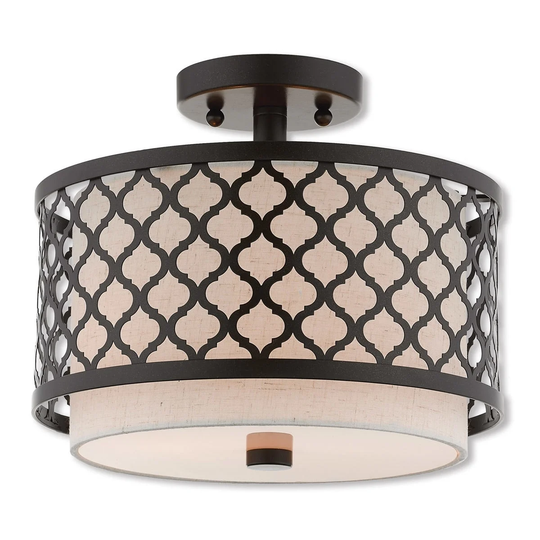 Livex Lighting Arabesque 2 Light Bronze Indoor Flush Mount