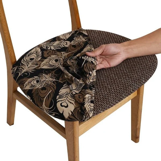 stretch Chair Seat Covers, Kitchen Dine Slipcovers, Dining Room Armless Protector Spandex, Slip Covers Washable