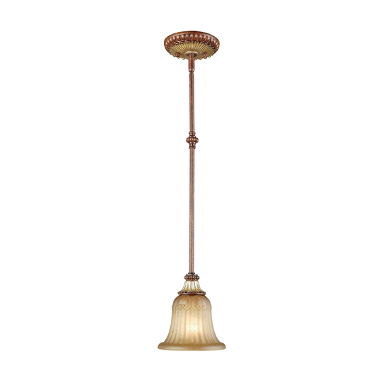 Livex Lighting Villa Verona 1-Light Verona Bronze Mini Pendant - Verona Bronze - 6.5"Dia. x 9"-46.5"Adj. H