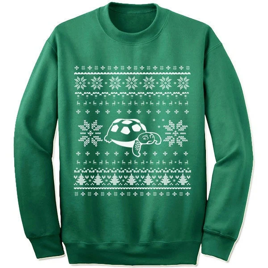 African Sulcata Tortoise Christmas Sweater Sweatshirt. Spurred Ugly Xmas Sweater
