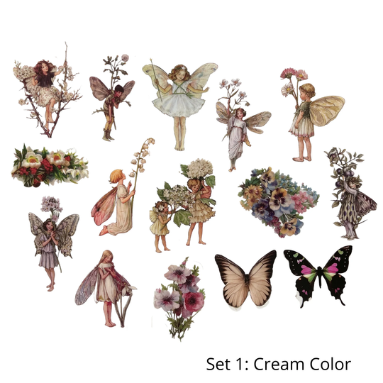 Whimsical Flower Fairy Stickers - Vintage Clear Beautiful Colorful So Magical Scrapbooking & Journals #0D35