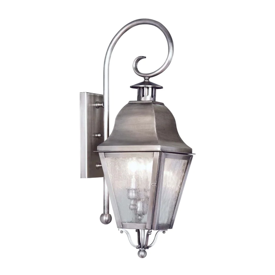 Giuseppe Lighting Two Light Outdoor Wall Lantern Amwell Vintage Pew - Exact Size