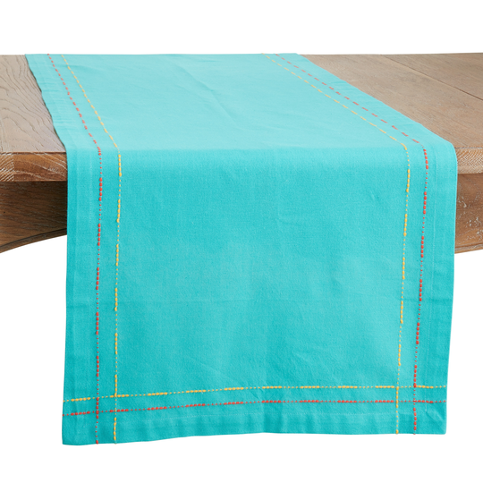 Table Runner With Dobby Border Design - 18"x72"