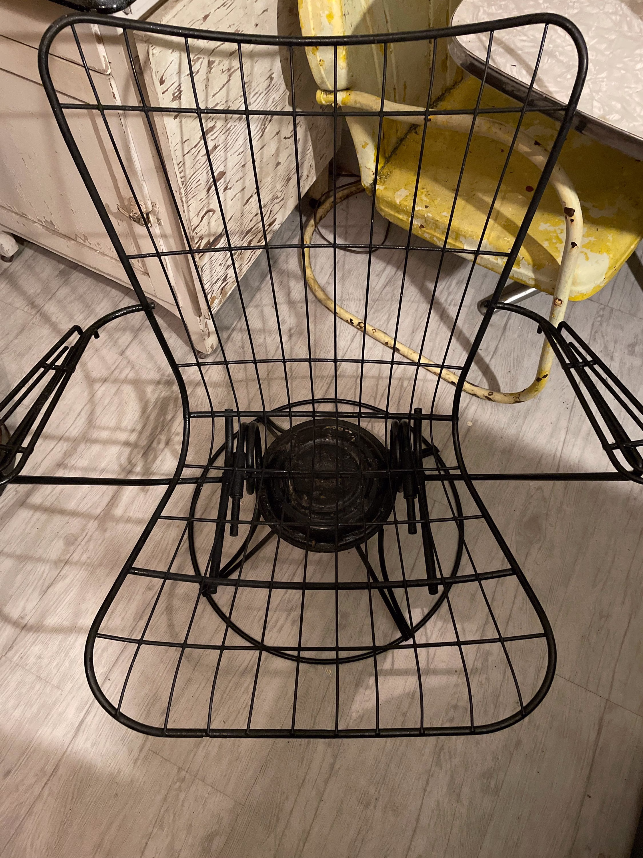 Wrought Iron Mid Century Homecrest Bounce Swivel Garden Patio Chair #bv