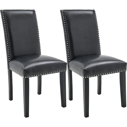 Faux Leather Kitchen Dining Accent Chairs Set of 2