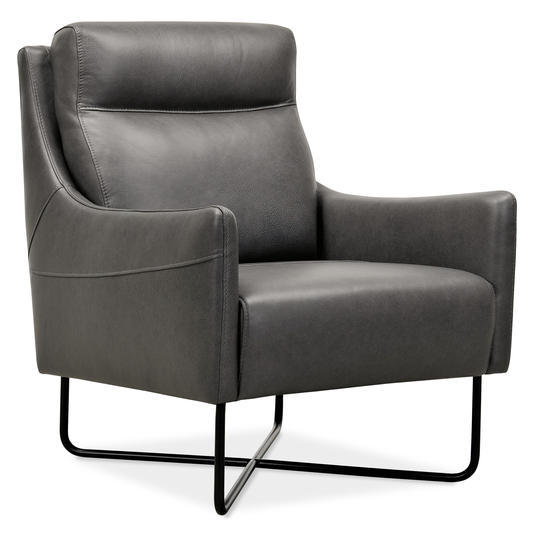 Efron Club Chair w/ Black Metal Base - 28"W x 35"H x 36"D