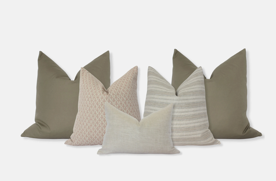 Sofa Pillow Covers, Olive Combo Set, Combinations Sofa, Blush Throw Pillows, Pillows For Couch Green, Cream