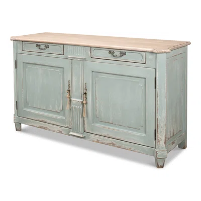Louis XVI 62" Wide 2 Drawer Poplar Wood Sideboard