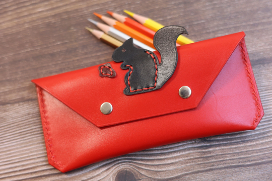 Leather Pen Case, Leather Pencil Case, Leather Bag, Leather Pouch Brush Bag, Leather Cosmtic Sleeve For Her