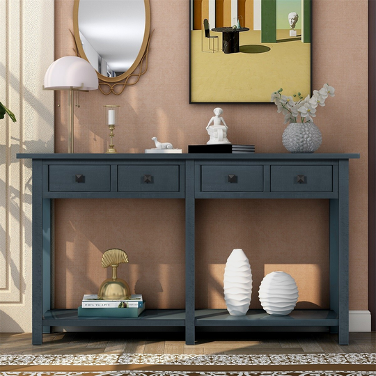 Merax Entryway 4-Drawers Brushed Texture Console Table