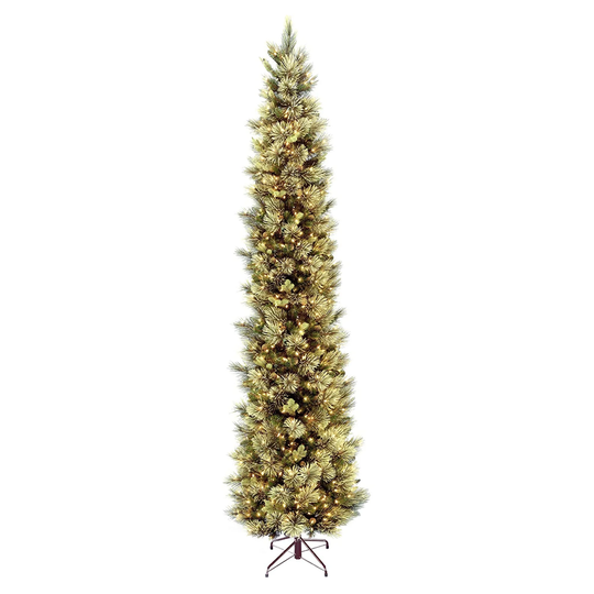National Tree Company Carolina Pencil Pine 12' Prelit Artificial Christmas Tree - 57