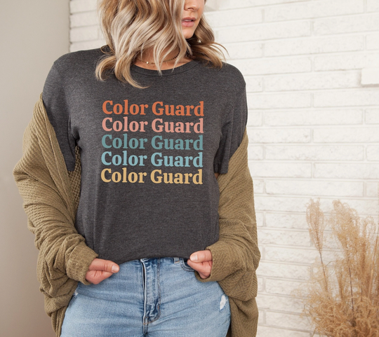 Color Guard Shirt, Gift, Mom Rainbow Colored Tshirt Tee Marching Band Gift
