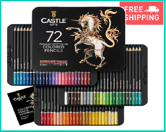 72 Colored Pencils Set | Quality Soft Core Leads For Adult Artists, Professionals & Colorists Protected Organized