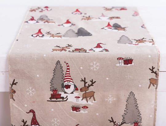 Table Runner Santa Claus, Christmas Runner, Centerpiece, Kitchen Dining Room Home Decor, Holidays Table Decor