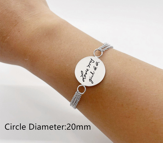 Fingerprint Hand Chain/Custom Handwriting Chain/Personalized Chain Bracelets/Name Handchain/Custom Engraved Bracelets