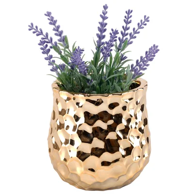Gold 4" Ceramic Table Vase