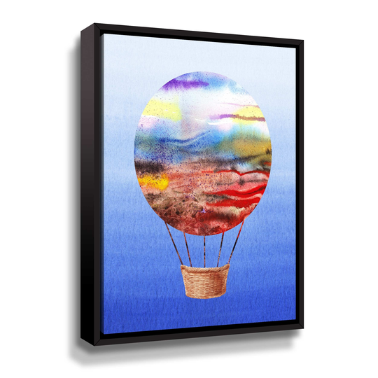 Travel In Style Colorful Magic Hot Air Balloon by Irina Sztukowski Gallery Wrapped Floater-framed Canvas