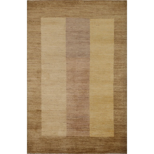 Multi-Colored Modern Gabbeh Oriental Area Rug Handmade Wool Carpet - 3'9" x 5'2"