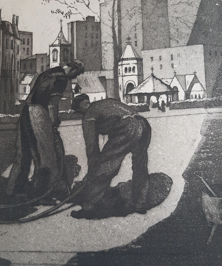 Edgar Imler | American 1893-1973 "Actor's Church", C. 1935, Wpa Printing 25 Prints, Pencil Signed, | Free Shipping