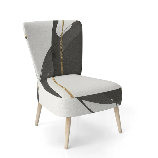 Designart 'Gold Glamour Circle IV' Upholstered Glam Accent Chair