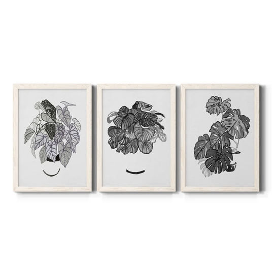 B&W Indoor Plant I-Premium Framed Canvas - Ready to Hang - Multi-Color