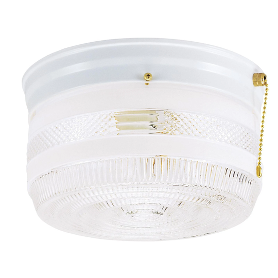 Westinghouse Two-Light Flush-Mount Interior Ceiling Fixture with Pull Chain, White Finish with White and Clear Glass