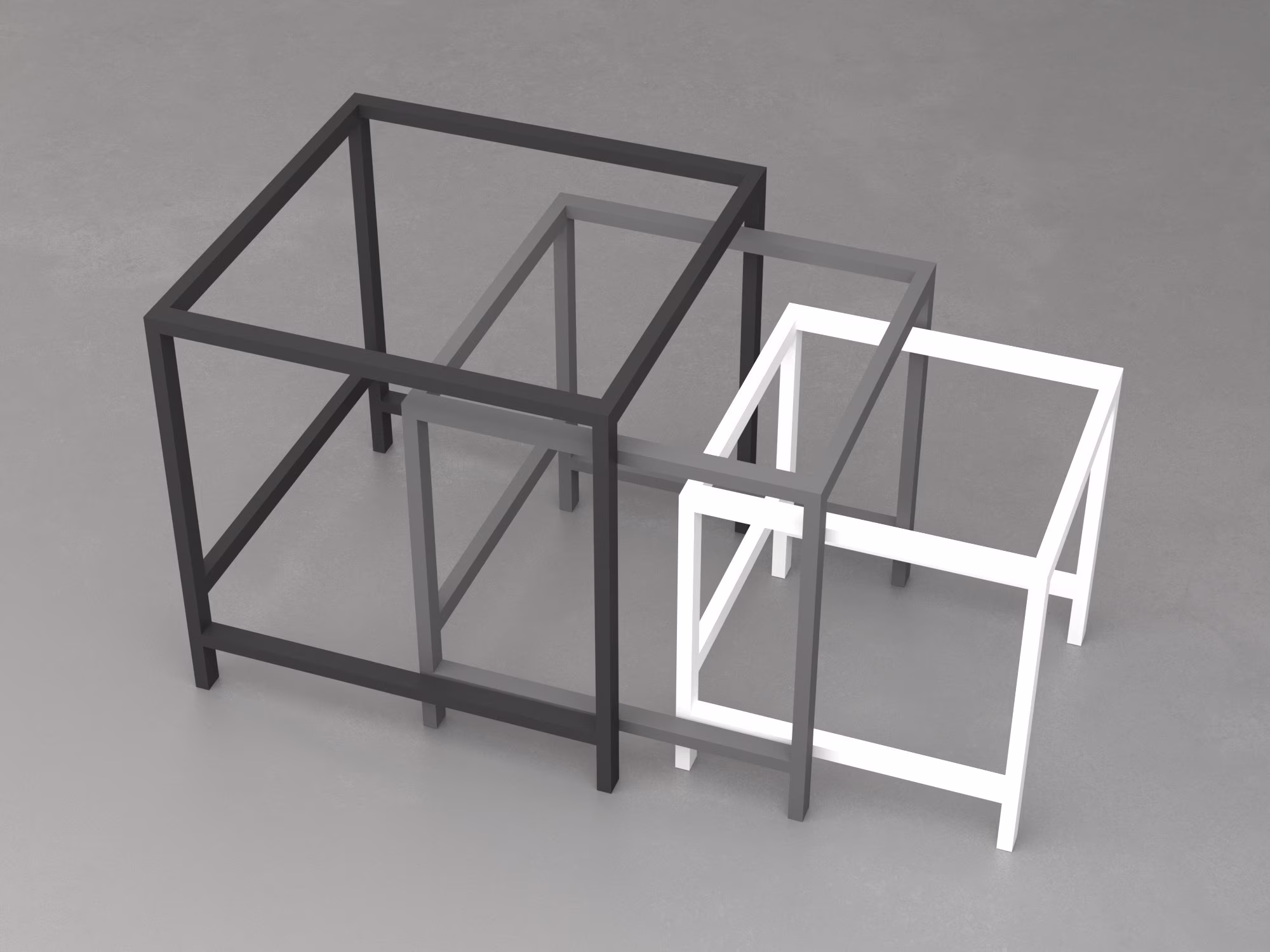 Nesting Table Base Set Of 3 | End Table, Living Room, Bedroom, Wood Table, Metal Coffee Zigon