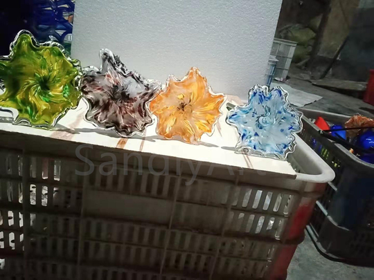 20Pcs Custom Color Of Hand Made Murnao Glass Wild Flower For Vase Deocration, Christmas Gift Flowers Art, Blown