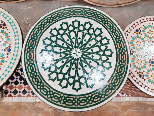 Handmade Moroccan Mosaic Table, Round Customizable Outdoor/Indoor Antique Home Decor