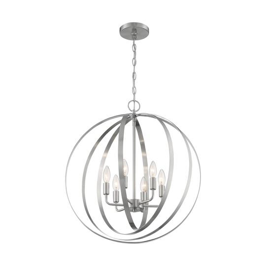 Pendleton 6-Light Pendant Fixture - Brushed Nickel Finish - Brushed Nickel - Brushed Nickel