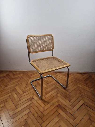 Vintage Modern Cesca Chair/Marcel Breuer Design Chrome Mid-Century Dining Office Bauhaus/ Italy 80S