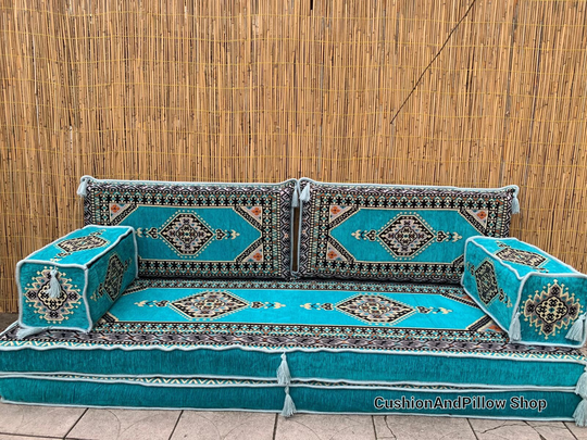 8''/20cm Thickness Majlis Sofa Set, 20 cm Foam Bed, Bohem Fabric Couch, Custom Order Turkish Livingroom Cushions