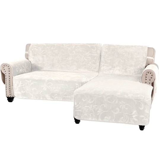 Waterproof Floral Pattern L Shaped Sectional Sofa Cover Protector - 2 Piece Set