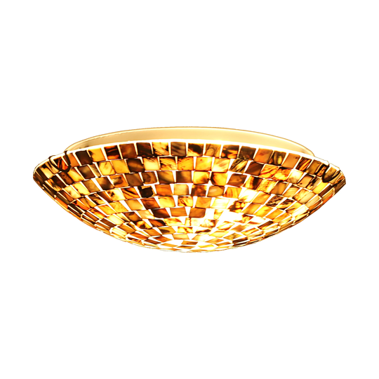 Mosaic Design 2-light Seashell Flush Mount