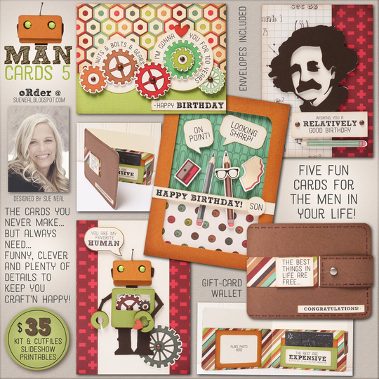 Man Cards Kit, For Men, Cards Boys, Masculine Card Kit