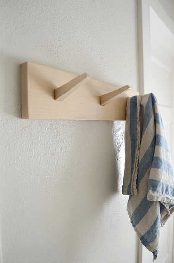 Ready To Ship - Maple Coat Hook Rack Modern Hooks Wall Mount Wooden Entry Organization