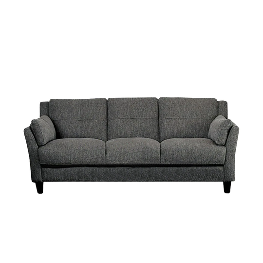 Fabric Upholstered Sofa in Gray Finish