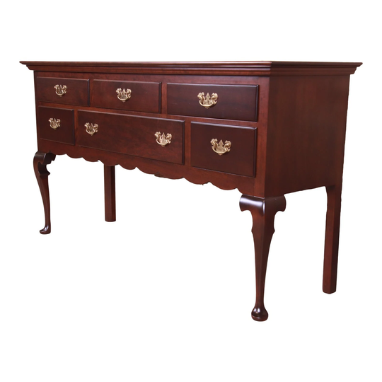 stickley Queen Anne Solid Cherry Wood Sideboard Credenza, Newly Refinished