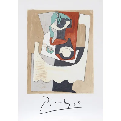 Nature Morte Au Gueridon Et A L'assiette by - Painting on