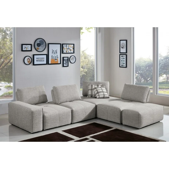 Divani Casa Platte Grey Modular Sectional Sofa