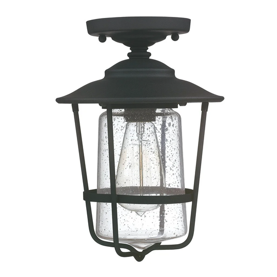 Creekside 1-light Black Outdoor Ceiling Flush Mount