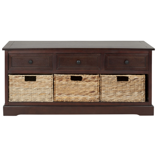 SAFAVIEH Damien Dark Cherry 3-drawer Storage Unit - 42.1" x 15.4" x 19.7"