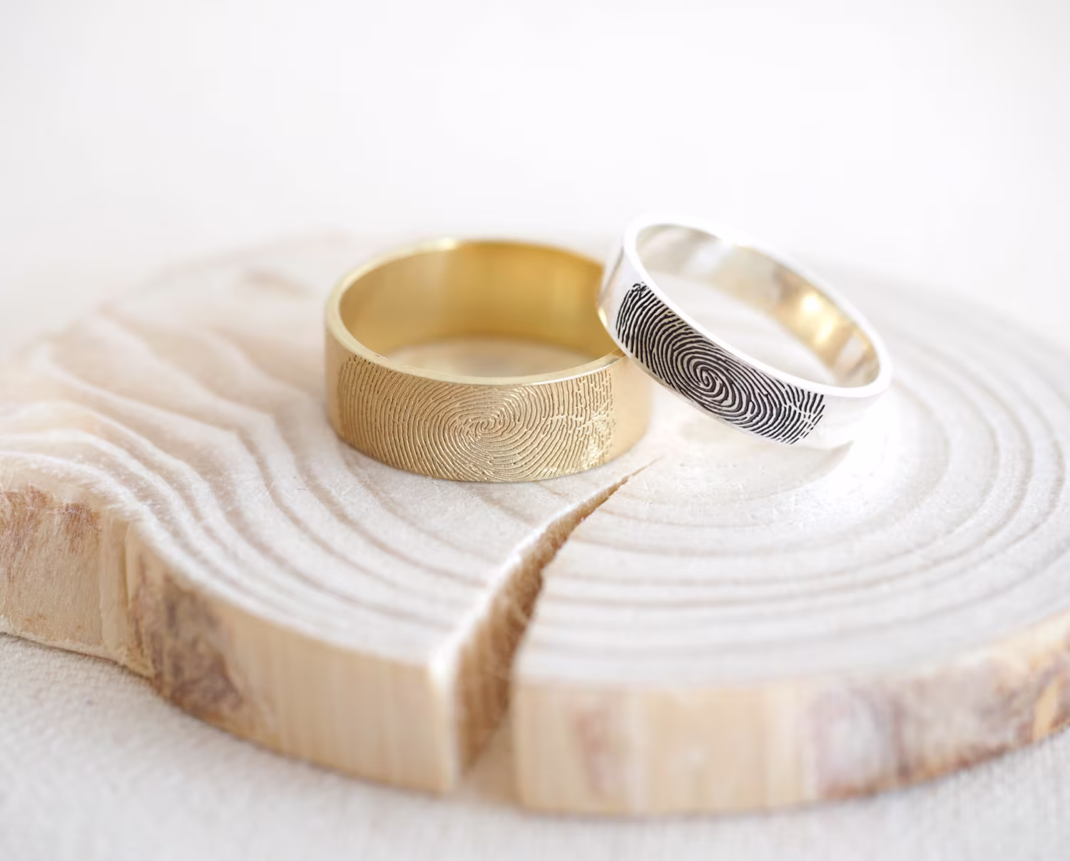 Father's Day Gift Actual Fingerprint Ring Band Personalized Eternity Wedding Rm25