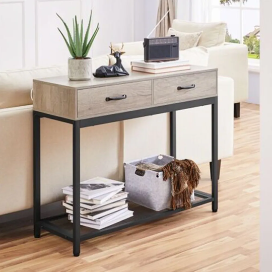 Console Table Industrial Wooden Sofa Table Long Narrow Table