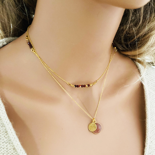 Tiger's Eye Necklace, Genuine Tiger's Eye Beaded Necklace, Gold Plated Necklace With Gemstone Bar, Tiger Eye Bar Jewelry, Sunstone