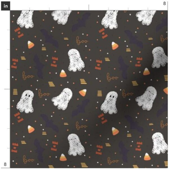 Boo-Tastic Halloween Fabric By The Yard | Black Bats Ghosts Trick Or Treat Boo Candy Corn Autumn Harvest Custom