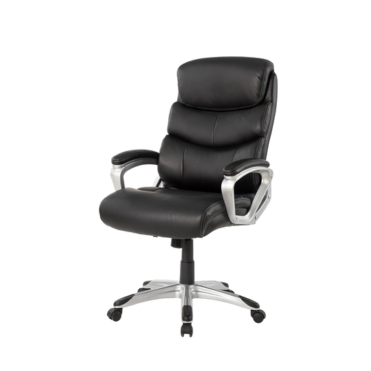 Glitzhome Mid-Century Modern Leatherette Adjustable Swivel Office Chair