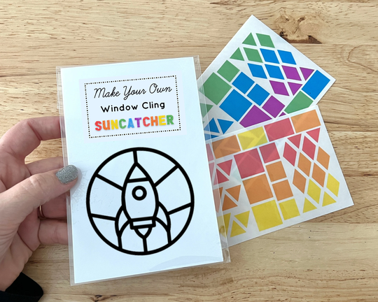 Rocket Craft Kit For Boy, Toddler Art Kit, Outer Space Decor Kids Arts & Crafts, Sun Catcher Windows Sticker, Diy Stained Glass