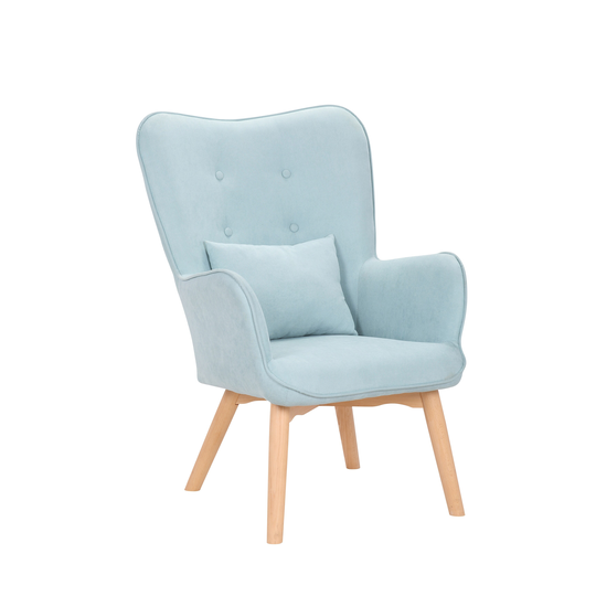 Porthos Home Panya Fabric Accent Chair with Pillow, Rubberwood Legs
